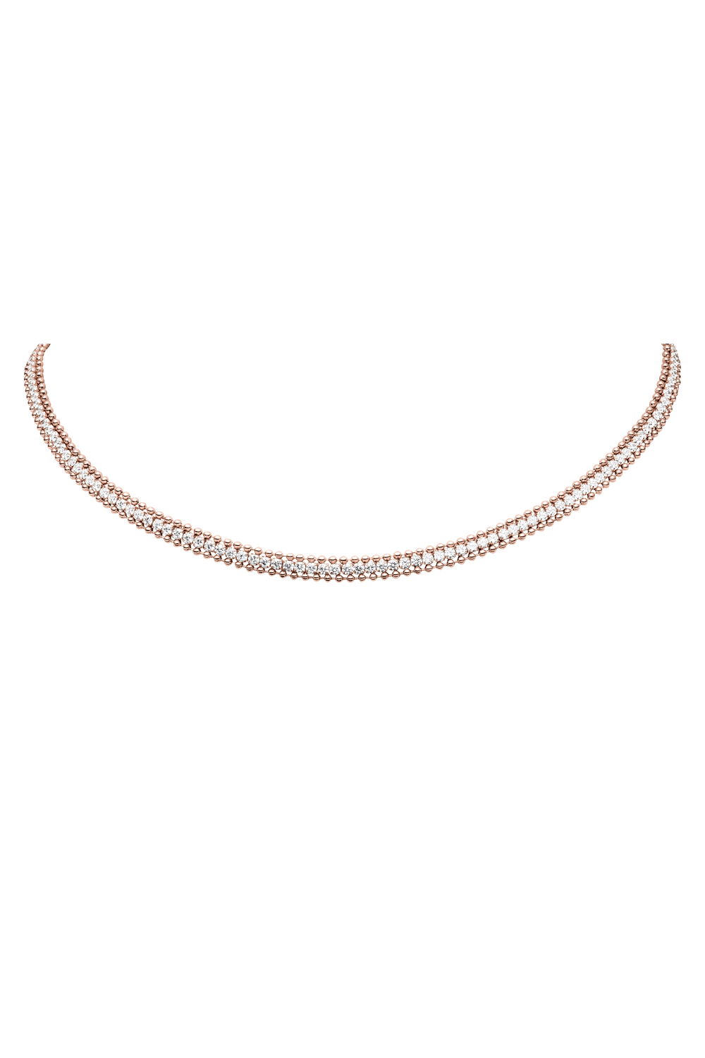Sparkling Tennis Necklace 14K Rose Gold Plated