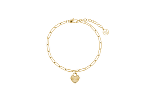 Sunray Heart Charm Pendant Bracelet