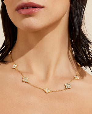 Sparkling Blossom Necklace 18K Gold Plated