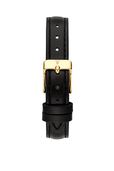 Black Leather Strap Gold
